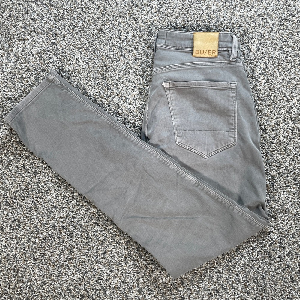 DU/ER N2X Relaxed Fit Men's 30x31 Jeans Performance Grey Stretch Tencel Cotton